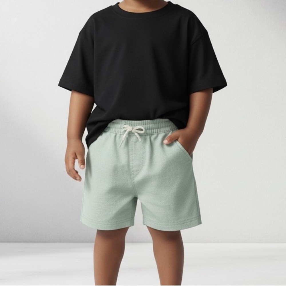 OLD NAVY · TODDLER BOYS' MINT GREEN FUNCTIONAL-DRAWSTRING TWILL SHORTS - 3T